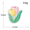 Bordado por Computadora Parche de Bordado Rosa Dibujo Animado Lindo Sonriente Flor Animal Insignia Parche para Planchar Venta al por Mayor