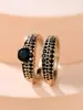 Anillos de Pareja Europeos y Americanos Transfronterizos Completamente Diamantados, Anillos Brillantes y Únicos de Lujo Ligero, Accesorios Simples Versátiles para el Día a Día