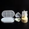 Caixa de armazenamento redonda listrada molde de silicone prato em formato de coração copo para vela bandeja oval vaso de planta fundo molde de gesso