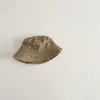 Chapéu infantil coreano Qiunan, novo chapéu de pescador de cor sólida para primavera e outono, chapéu de sol para meninos e meninas, chapéu de pescador para bebê