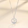 Colar feminino de prata esterlina S925 para o resto da sua vida, pingente de cauda de sereia Mori incrustado com diamantes, corrente para clavícula, presente de dia dos namorados
