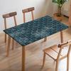 Mantel Geométrico poligonal con Borde Dorado Personalizado para Mesa de Comedor con Borde de Tela Estampado Digital, Mantel Rectangular