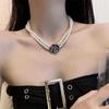 Collar de Perlas Camelia Francesa Cadena Nicho Lujo Ligero 2024 Nuevo Collar Explosivo Accesorios Mujer