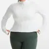 Jaqueta Esportiva Caijue Transfronteiriça Plus Size de Alta Elasticidade para Mulheres, Manga Longa de Primavera com Zíper, Top Justo para Corrida, Fitness e Yoga