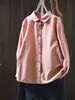 Nova Camisa Casual de Cor Sólida de Algodão e Linho com Manga Longa para Primavera e Outono, Peça Versátil Feminina, Jaqueta Pequena, Cardigan