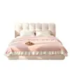 Tecido de esponja de nuvem de celebridade da internet cama estilo creme simples quarto principal cama de casal quarto de apartamento pequeno quadrado macio estofado cama grande