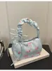 Bolsa de Hombro Dulce Estilo Coreano para Mujer 2026 Nuevo Modelo Bolso de Mano con Lazo Floral Bolsos de Hombro Versátiles con Cordón de Nicho