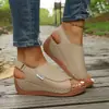 Nuevas Chanclas de Cuña de Verano, Sandalias de Boca de Pez de Moda Europeas y Americanas para Uso en Exteriores, Sandalias Ligeras de Playa para Mujer Listas para Usar