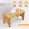 Banquinho de bambu para vaso sanitário para uso doméstico, apoio para os pés de banheiro, banquinho de bambu antiderrapante para auxiliar no agachamento, fornecimento direto do fabricante