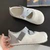 Zapatos de puff estilo nuevo Unmun de una sola pieza con velcro, Mary Jane planos finos de suela suave, zapatillas casuales de moda versátiles