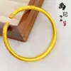 Loja de Ouro Mesmo Estilo Pulseira Flor de Peônia Dourada com Palavras Auspiciosas, Deus da Riqueza, Caractere de Bênção, Grande Fortuna, Alta Retenção de Cor, Pulseira Aberta Venda por Atacado