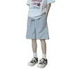 Shorts de Malha Seda Gelo de Secagem Rápida Masculino Verão Fino Marca de Moda Americana Roupa Exterior Calça Média Respirável Solta Casual Calça Cinco Pontos