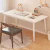 Escritorio de computadora simple, escritorio de oficina, escritorio de acero y madera, diseño minimalista y moderno, escritorio doble económico