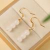 Aretes Colgantes de Jade Blanco Hetian Natural de 6 mm Diseño Original DIY con un Estilo Dinámico y Etéreo, el Color Es Rico y Translúcido