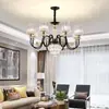Lámpara de Sala de Estar, Moderna y Sencilla, Elegante y Lujosa, Iluminación de Gama Alta para el Vestíbulo, Dúplex de Villa, Lámparas de Estilo Americano, Candelabro de Cristal
