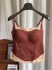 Camisola de encaje estilo francés de puro deseo para otoño e invierno con copas en el pecho para mujer, corte ajustado, adecuada tanto para llevar debajo como por encima, top adelgazante y cálido