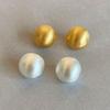 Brincos de bola foscos escovados banhados a ouro de cobre agulha de prata retrô para o dia a dia alto senso de temperamento brincos semicirculares brincos atacado