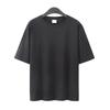 Camiseta de Algodão Puro Ombro Caído Slim Gola Redonda Manga Curta para Homens e Mulheres Solta Cor Pura Gola Redonda Gordinha Moderna Manga Curta para Homens e Mulheres