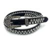 Cinturón con patrón de cocodrilo Piel sintética PU para mujer Fila única Decorativo delgado incrustado con diamantes Hebilla de pin para mujer Borde de cuenta de acero con incrustaciones de diamantes de imitación