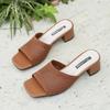 Sandálias Femininas de Salto Médio Verão Novo Estilo Coreano Tricô Voador Moda Exterior Tamanho Grande Comércio Exterior