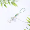 Llavero Colgante de Gato de Cerámica Sakura Colgante para Lanyard de Teléfono Móvil Colgante de Cadena Colgante de Flor Joyería de Estilo Lindo Venta Directa