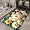 Alfombrilla de Baño de Barro de Diatomeas con Flor 3D Felpudo Absorbente Antideslizante para Puerta Alfombrilla de Suelo para Baño Entrada del Hogar