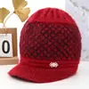 Sombreros para mujeres de mediana edad y mayores, sombreros de punto de piel de conejo para invierno de abuela con forro de terciopelo, sombreros de punto gruesos y cálidos para personas mayores