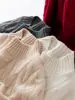 Suéter Masculino Plus Size Gola Alta Grossa Trançado Punho Curvo Botões Cor Sólida Malha Grossa Solto Estilo Preguiçoso