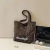 Bolso Tote Retro de Invierno de Alta Gama con Estampado de Leopardo 2026 Nueva Moda Bordado de Letras Gran Capacidad Bolso de Hombro Tendencia