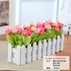 Cerca de Flores Simuladas Set de Plantas Verdes Flor Falsa Orquídea Saltarina Crisantemo Pequeña Flor Verde Rosa Diamante Decoración de Oficina Bonsái