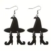 Novos Acessórios de Halloween Transfronteiriços Chapéu de Bruxa Estilo Gótico Botas Pingente Brincos Acrílico Joias Criativas