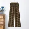 Pantalones Finos Estampados de Verano 2026 para Madres de Mediana Edad y Mayores, Pantalones Largos Adelgazantes de Cintura Alta con Estampado Floral Retro Chino, Tallas Grandes