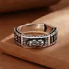 Anillo Passepartout Pixiu Rico Retro Viejo de Moda Plata Esterlina Pareja Hombres y Mujeres Elegante Hombres Retro Giratorio