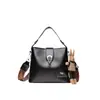 Bolso de Hombro Transfronterizo para Mujer 2024 Nuevo PU Bolso de Mano Retro Gran Capacidad Moda Europea y Americana Estilo Occidental Bolso Cruzado Tipo Cubo