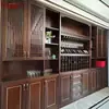 Mueble de Vino de Madera Maciza Nuevo Estilo Chinoiserie para Sala de Estar Personalizado de Fábrica Bodega de Vino de Tronco Empotrada de Lujo Americano Estante para Vino Tinto Estilo Europeo