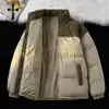 Ropa de Algodón Cálida a Prueba de Viento de Venta Caliente Transfronteriza para Hombre Otoño e Invierno Nueva Ropa de Algodón con Corduroy y Combinación de Colores Cuello Alto Ropa para Pareja