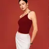 Top Feminino Alcinha Decotado Estilo Francês, Estilo Garota Picante de Verão, Barra Irregular, Estilo Puro Desejo, Design Outerwear, Tomara que Caia