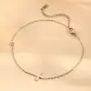Joia de Cruz em Aço Inoxidável Transfronteiriça Luxo Leve Cor Aço Titânio Cruz de Retenção de Cor com Diamante Colar Pulseira Tornozeleira Joias
