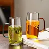 Vidrio de borosilicato alto exquisita taza de justicia taza de boca puntiaguda color poner vidrio transparente pingüino taza pública té kung fu té de mar