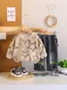 Conjunto de Dos Piezas para Niños con Estampado de Estrellas, Manga Larga, Primavera y Otoño, Ropa Infantil Casual y Moderna