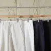 Estilo Nuevo de Verano Versátil para Hombre Transpirables No Asfixiantes de Lino Pierna Recta Casual Shorts 12722