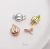 Galvanizado Recubrimiento al Vacío Oro Real 18K Oro Blanco Hebilla de Perla Tazón Rayado Hebilla de Frijol Hebilla de Barra Enchufable Accesorios para Collares DIY