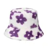 2026 Nuevo Sombrero de Pescador de Felpa Floral Transfronterizo Otoño e Invierno para Mujer, Estilo Coreano Moderno Versátil Cálido Sombrero Floral, Celebridad de Internet