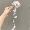 Atmósfera Super de Hada, Pasador de Flor Rosa Puro y Deseable, Accesorio para el Cabello con Borla de Flor Fresca para Permanente, Nuevo Adorno para el Cabello Elegante Estilo Chino Hanfu