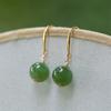 Joyería de Venta Caliente Gancho para Oreja de Jade Hetian 10mm Aretes de Jade DIY Gancho para Oreja para Mujer Aretes de Jade Aretes Verde Sol
