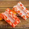 Saco de pão com janela em papel revestido de couro bovino para assar, saco parcial à prova de óleo para torradas, vedação com tira de arame