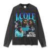 Camiseta de manga corta con estampado de hip-hop retro transfronterizo estadounidense JCole, sudadera con capucha de cuello redondo y manga larga gruesa