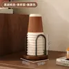 Dispensador de Vasos Desechables, Madera Maciza, Acabado de Alta Gama, Estante de Almacenamiento para Vasos de Agua, Portavasos de Papel para Escritorio para Café y Té