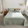 Modelo nuevo 2026 sábana individual de algodón puro, hilo de algodón lavado teñido en hilo, artículo de una sola pieza, juego de tres piezas de sábana y funda de almohada
