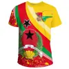 Bandera y Emblema Nacional de Guinea-Bisáu Patrón Impresión 3D Transfronterizo Nuevo Camiseta de Manga Corta con Cuello Redondo para Hombre Venta Directa de Fábrica